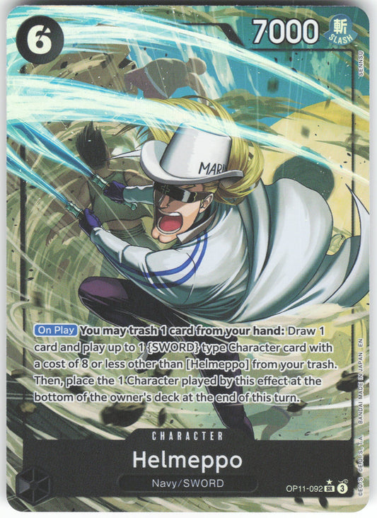 Helmeppo (Alternate Art) SR A Fist of Divine Speed OP11-092 NM
