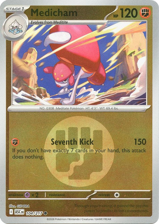Medicham (Energy Symbol Pattern) 104/217 Reverse Holo Ascended Heroes NM/M