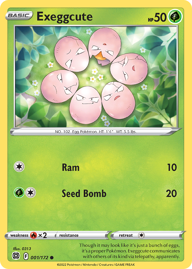 Exeggcute 001/172 Common Reverse HoloBrilliant Stars NM/LP