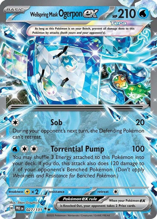 Wellspring Mask Ogerpon ex 027/131 Double Rare Prismatic Evolutions Holo NM/M