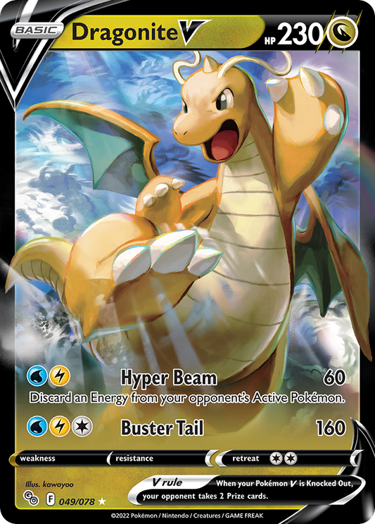 Dragonite V 049/078 V Rare Pokemon GO Holo NM/M