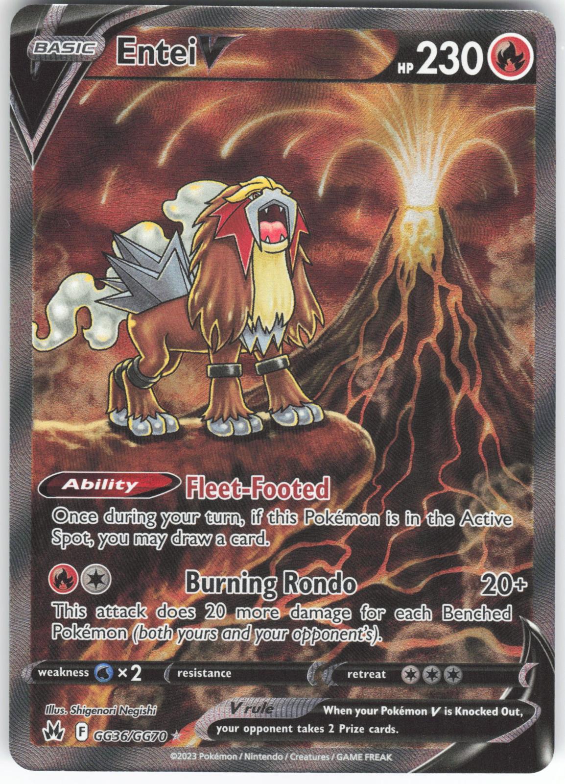 Entei V GG36/GG70 V Rare Crown Zenith Galarian Gallery Holo NM/M