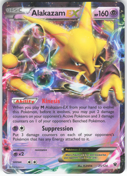 Alakazam EX 25/124 EX Rare Fates Collide Holo LP