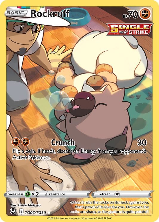 Rockruff TG07/TG30 Trainer Gallery Rare Silver Tempest Trainer Gallery Holo NM/M