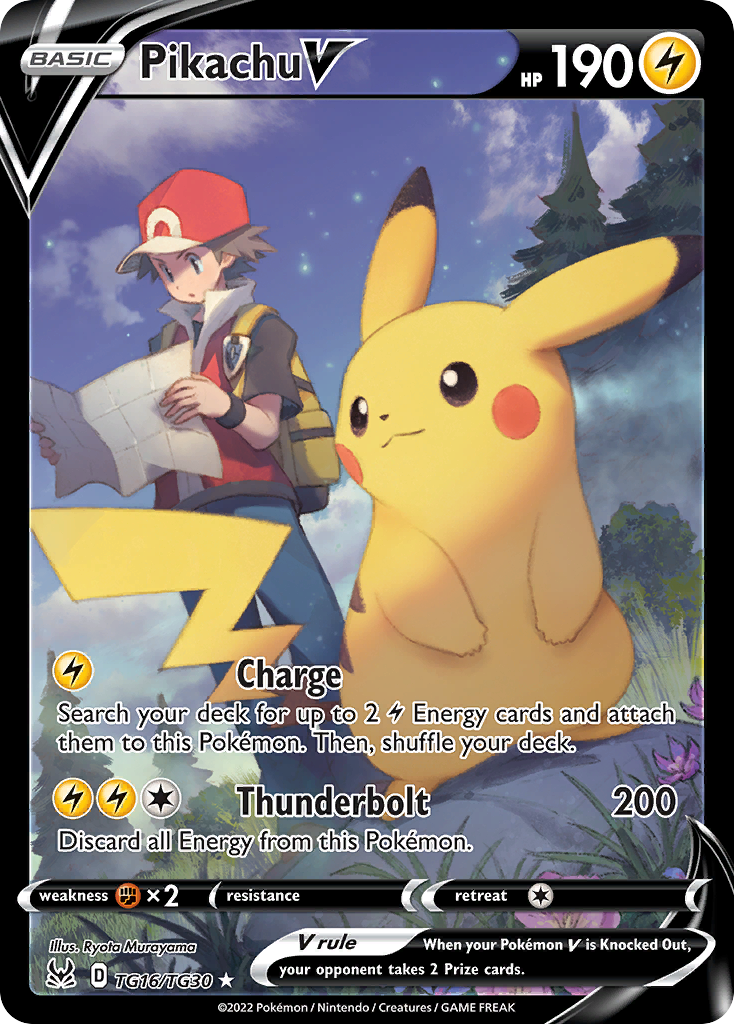 Pikachu V TG16/TG30 V Rare Lost Origin Trainer Gallery Holo NM/M