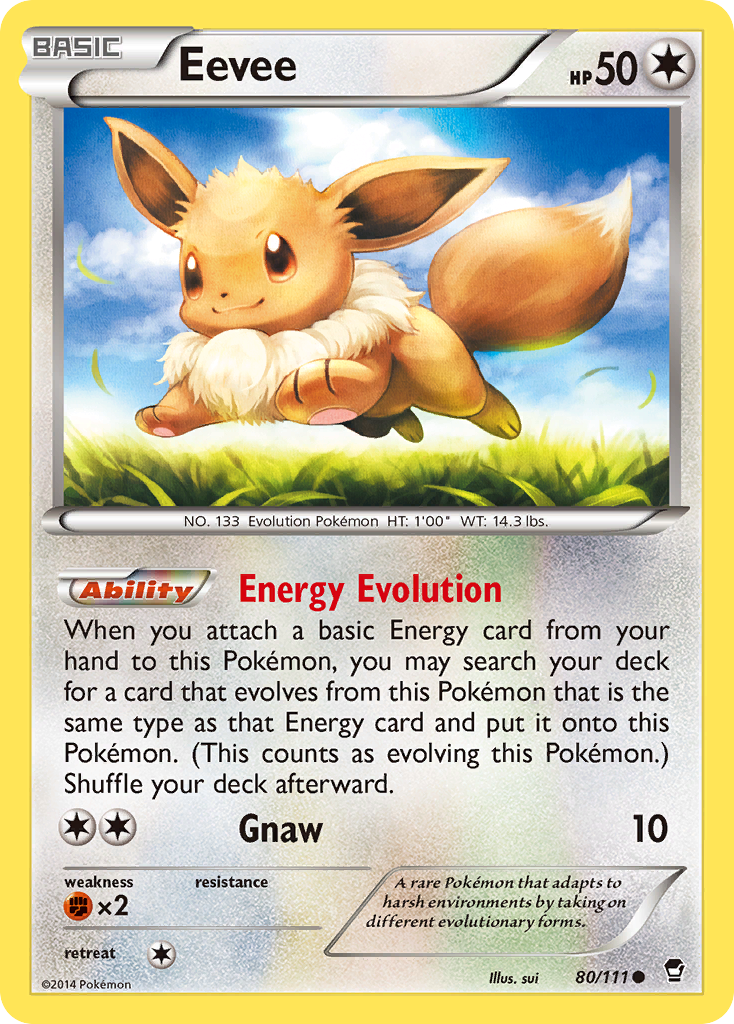 Eevee 80/111 Common Reverse Holo Furious Fists NM/LP
