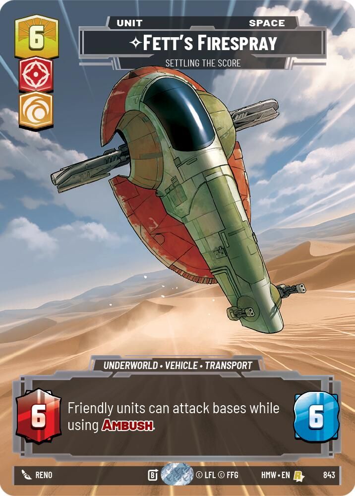 Fett's Firespray - Settling the Score (Prestige) 843 Rare Homeworlds NM/M