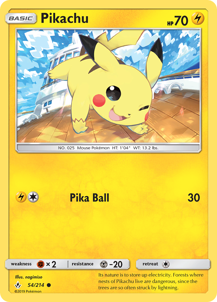 Pikachu 54/214 Common Unbroken Bonds NM/M