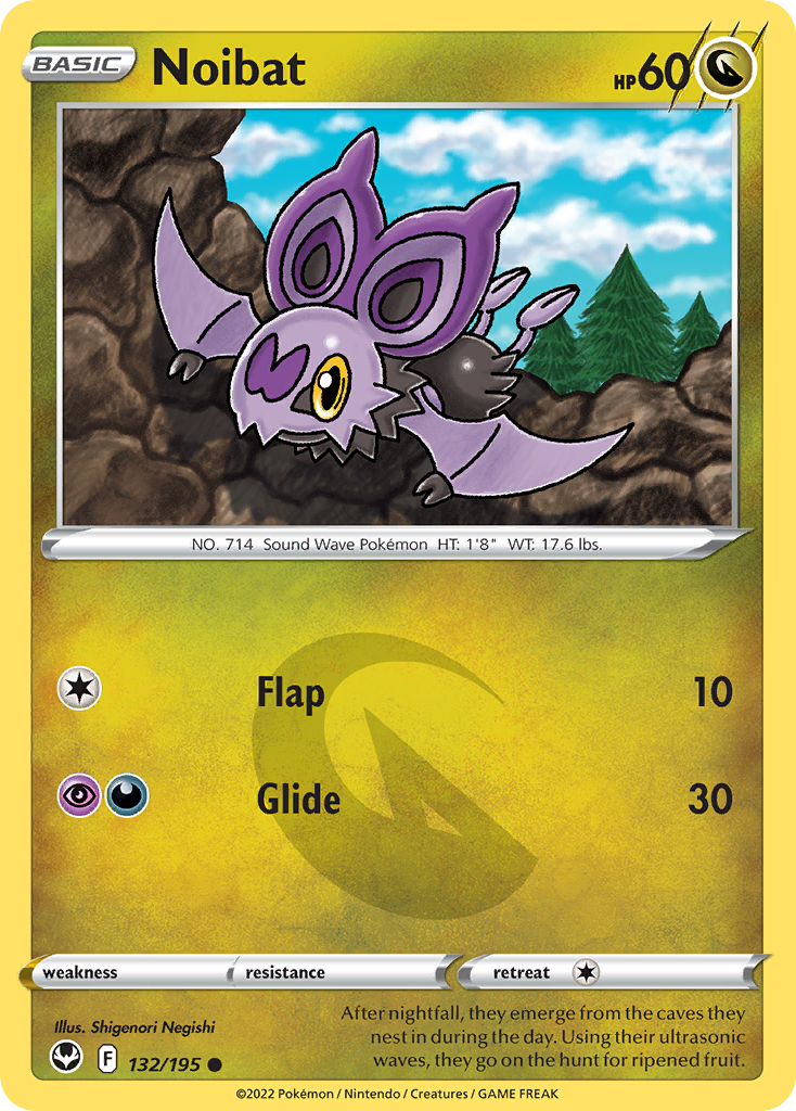 Noibat 132/195 Common Reverse Holo Silver Tempest NM/LP