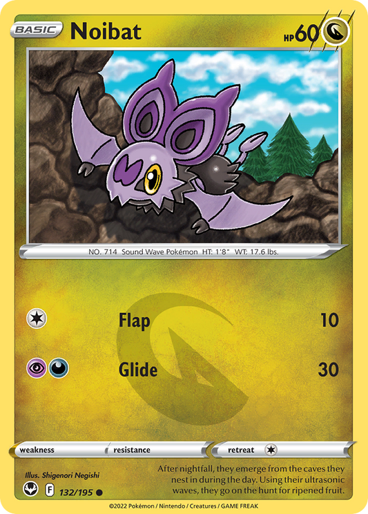 Noibat 132/195 Common Reverse Holo Silver Tempest NM/LP