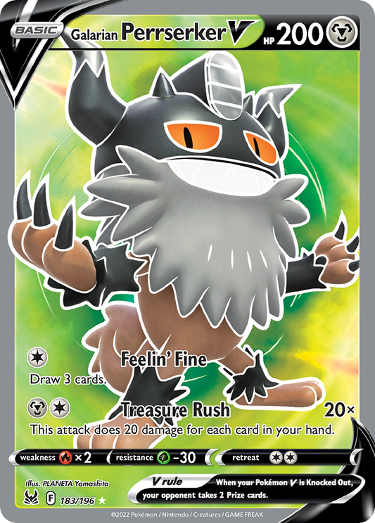Galarian Perrserker V 183/196 Ultra Rare Lost Origin NM/M