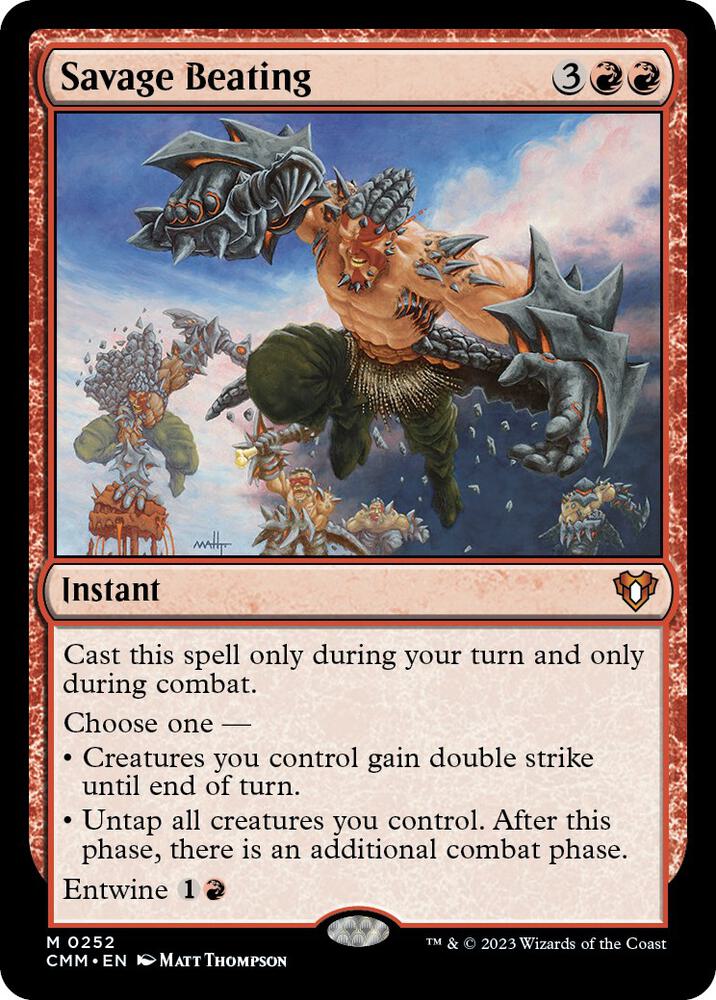Savage Beating 252 Mythic Commander Masters Foil NM/M