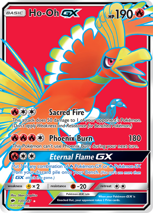 Ho-Oh GX 131/147 Ultra Rare Burning Shadows NM/M