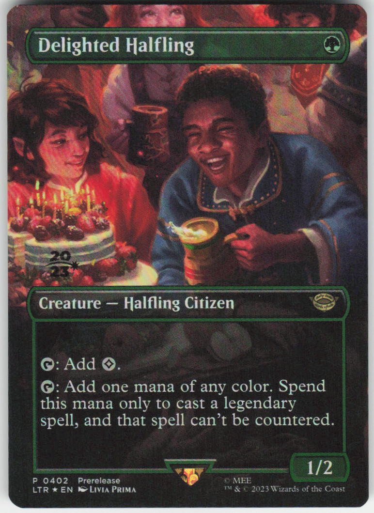 Delighted Halfling (Borderless) R Universes Beyond: The Lord of the Rings: Tales of Middle-earth 402 NM