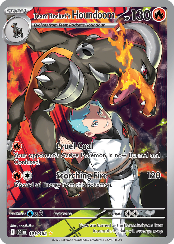 Team Rocket's Houndoom 191/182 Illustration Rare Destined Rivals NM/M