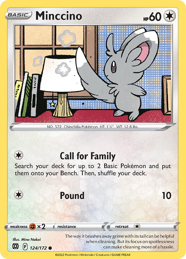 Minccino 124/172 Common Reverse Holo Brilliant Stars NM/LP