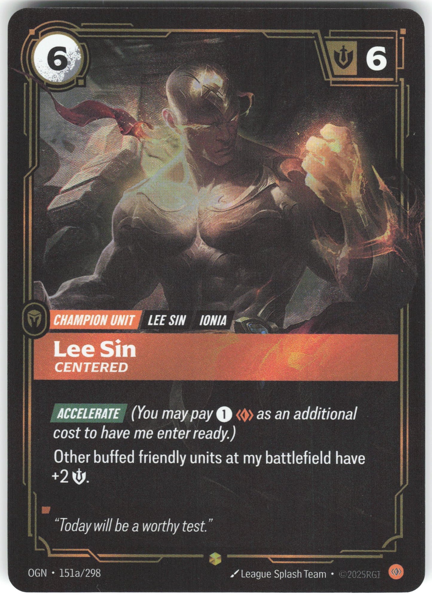 Lee Sin - Centered (Alternate Art) Showcase Origins 151a/298 NM