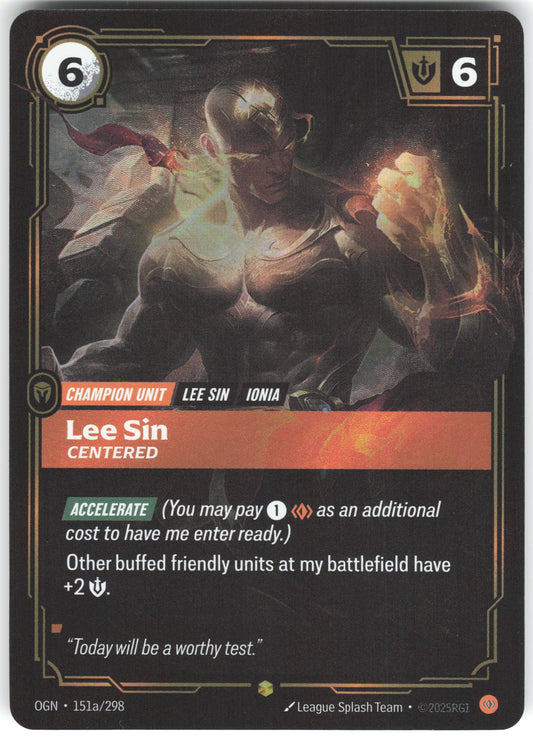 Lee Sin - Centered (Alternate Art) Showcase Origins 151a/298 NM