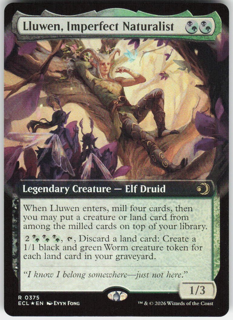 Lluwen, Imperfect Naturalist (Extended Art Foil) R Lorwyn Eclipsed 375 NM