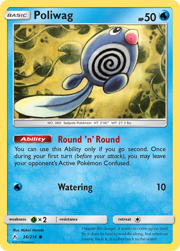 Poliwag 36/214 Common Unbroken Bonds NM/LP