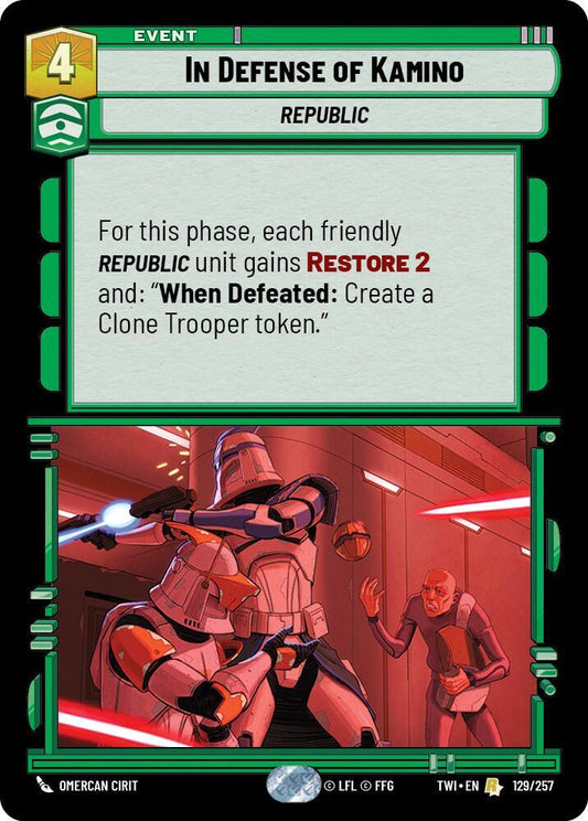 In Defense of Kamino 129/257 Rare Foil Twilight of the Republic NM/M