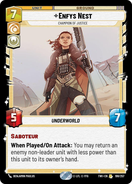Enfys Nest - Champion of Justice 198/257 Rare Foil Twilight of the Republic NM/M