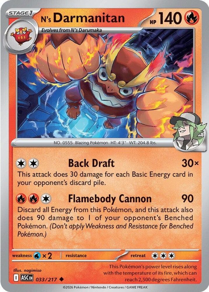 N's Darmanitan 033/217 Uncommon Ascended Heroes NM/M