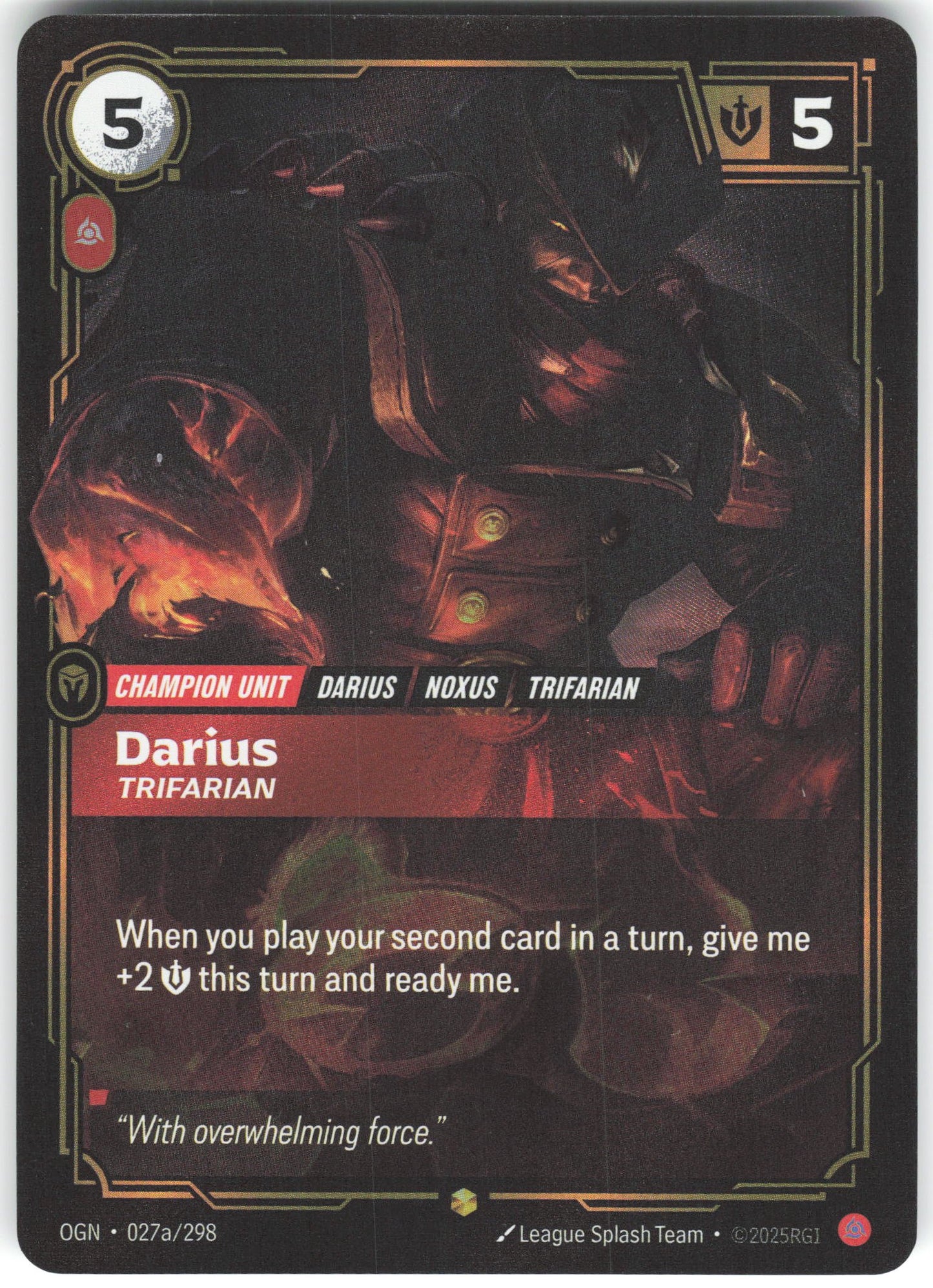 Darius - Trifarian (Alternate Art) Showcase Origins 027a/298 NM