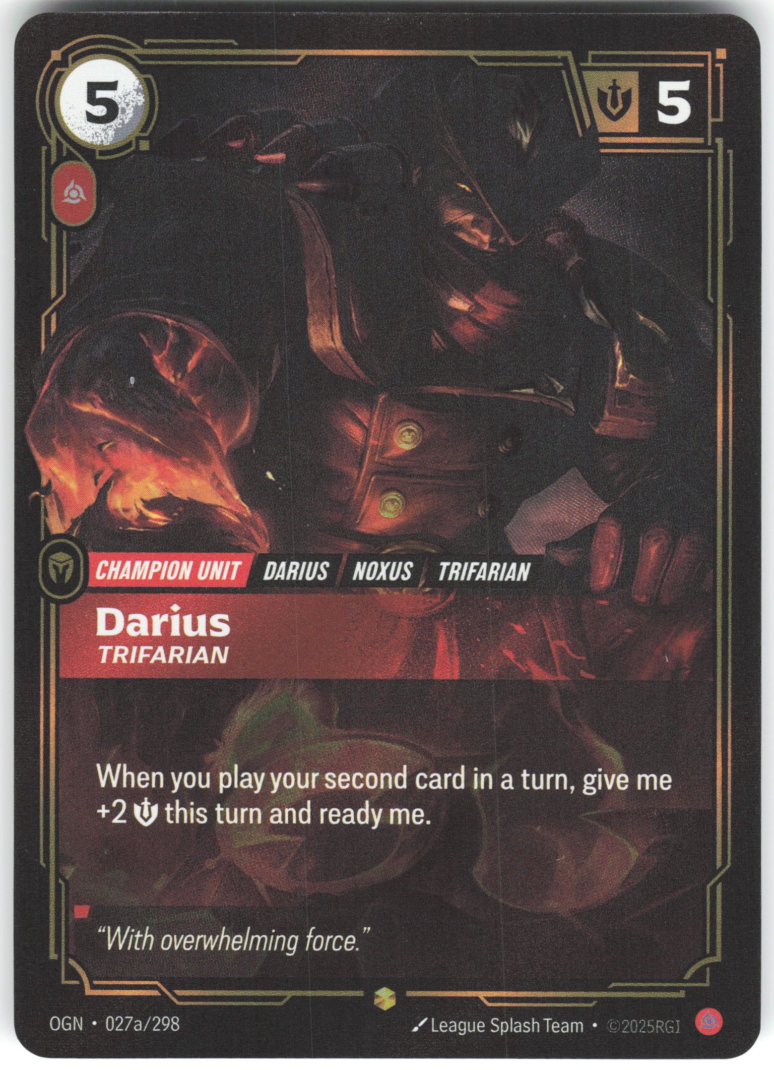 Darius - Trifarian (Alternate Art) Showcase Origins 027a/298 NM