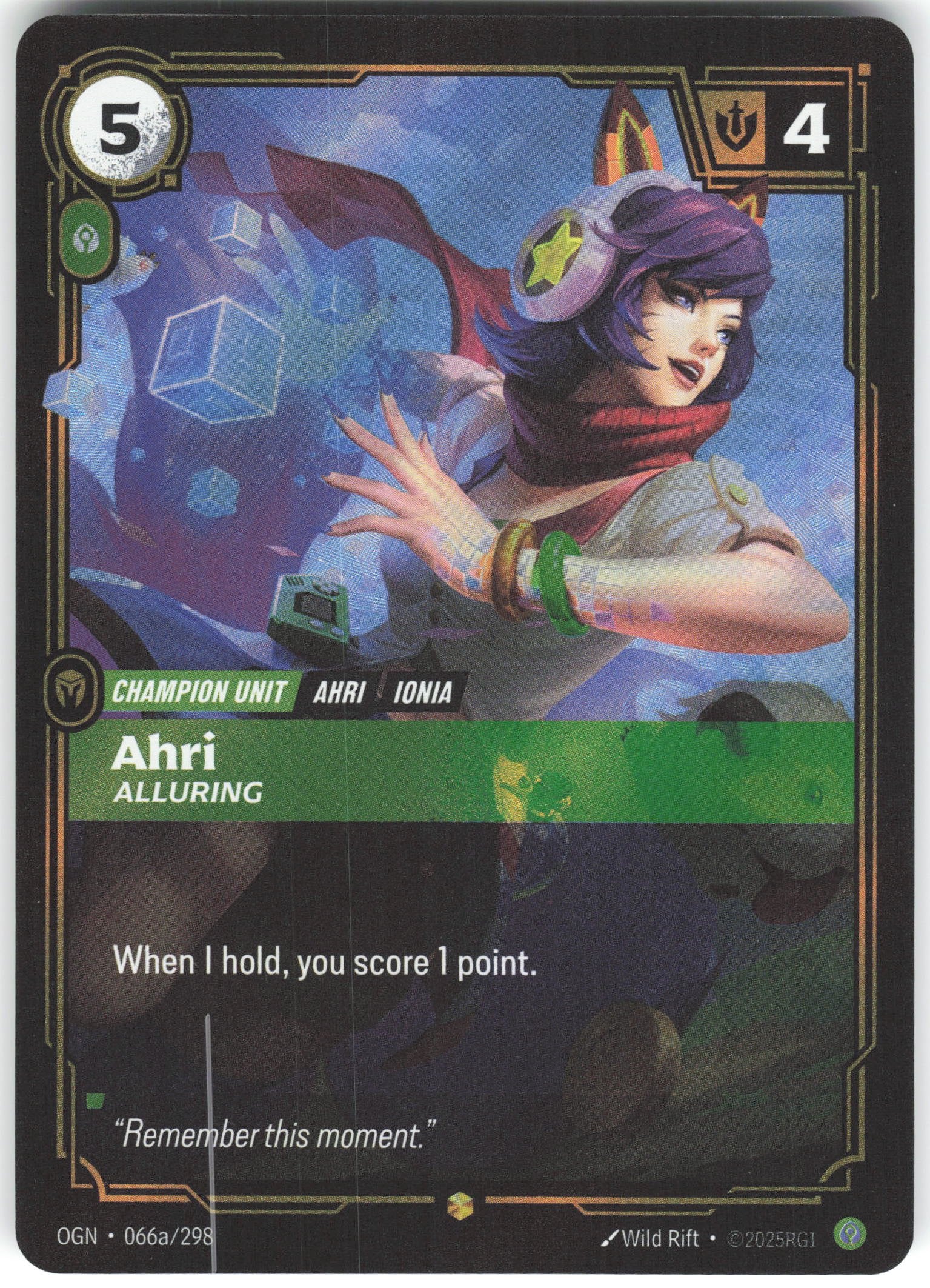 Ahri - Alluring (Alternate Art) Showcase Origins 066a/298 NM