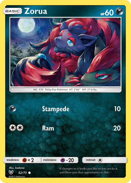 Zorua 52/73 Common Shining Legends NM/LP