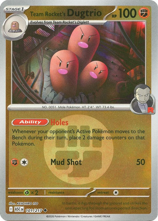 Team Rocket's Dugtrio (Energy Symbol Pattern) 101/217 Reverse Holo Ascended Heroes NM/M
