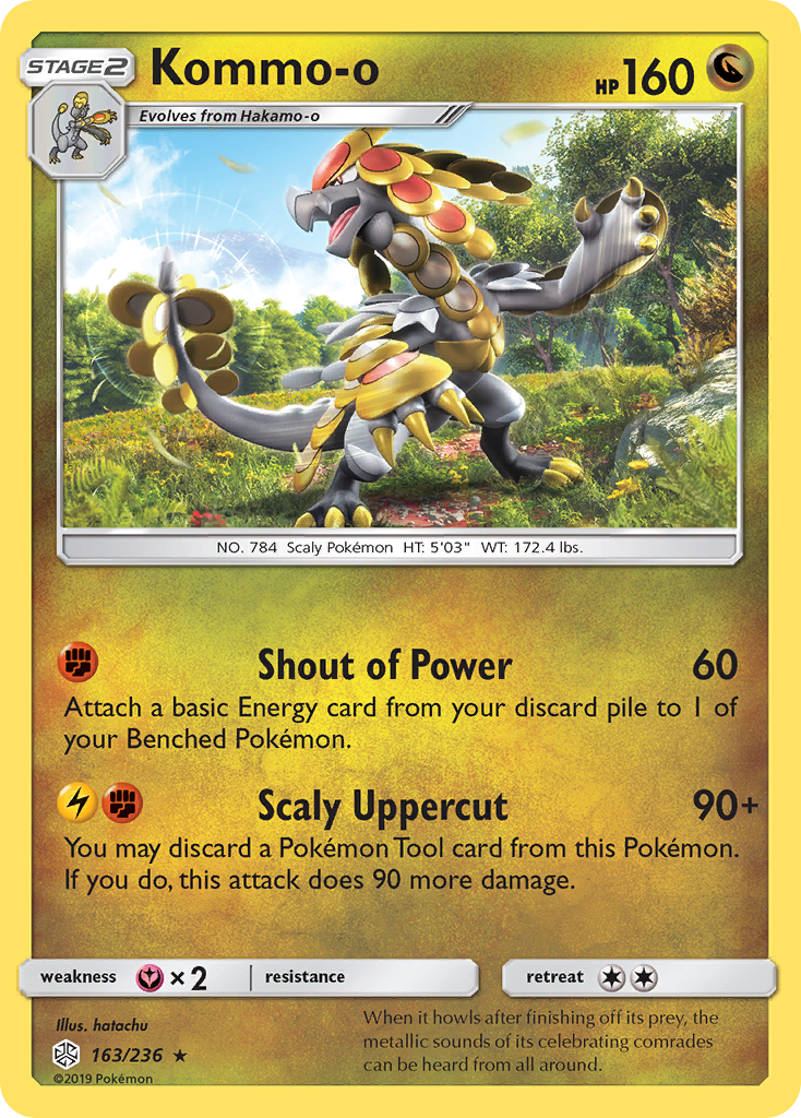 Kommo-o 163/236 Rare Cosmic Eclipse Holo NM/LP