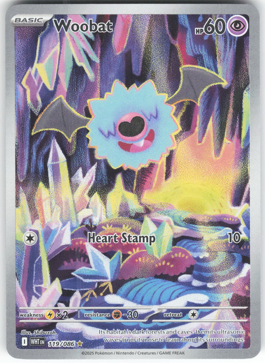 Woobat - Illustration Rare SV: White Flare 119/086 NM