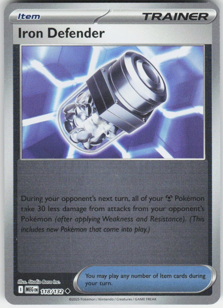 Iron Defender Uncommon ME01: Mega Evolution 118/132 NM