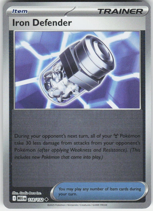 Iron Defender Uncommon ME01: Mega Evolution 118/132 NM
