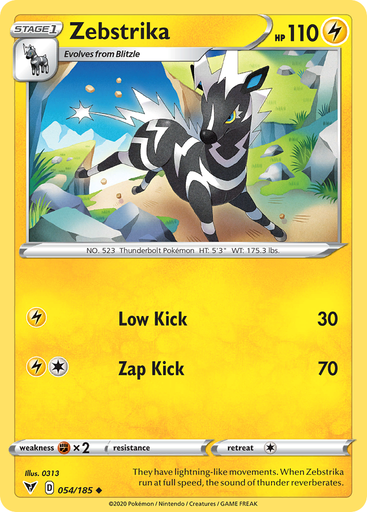 Zebstrika 054/185 Uncommon Reverse Holo Vivid Voltage NM/LP