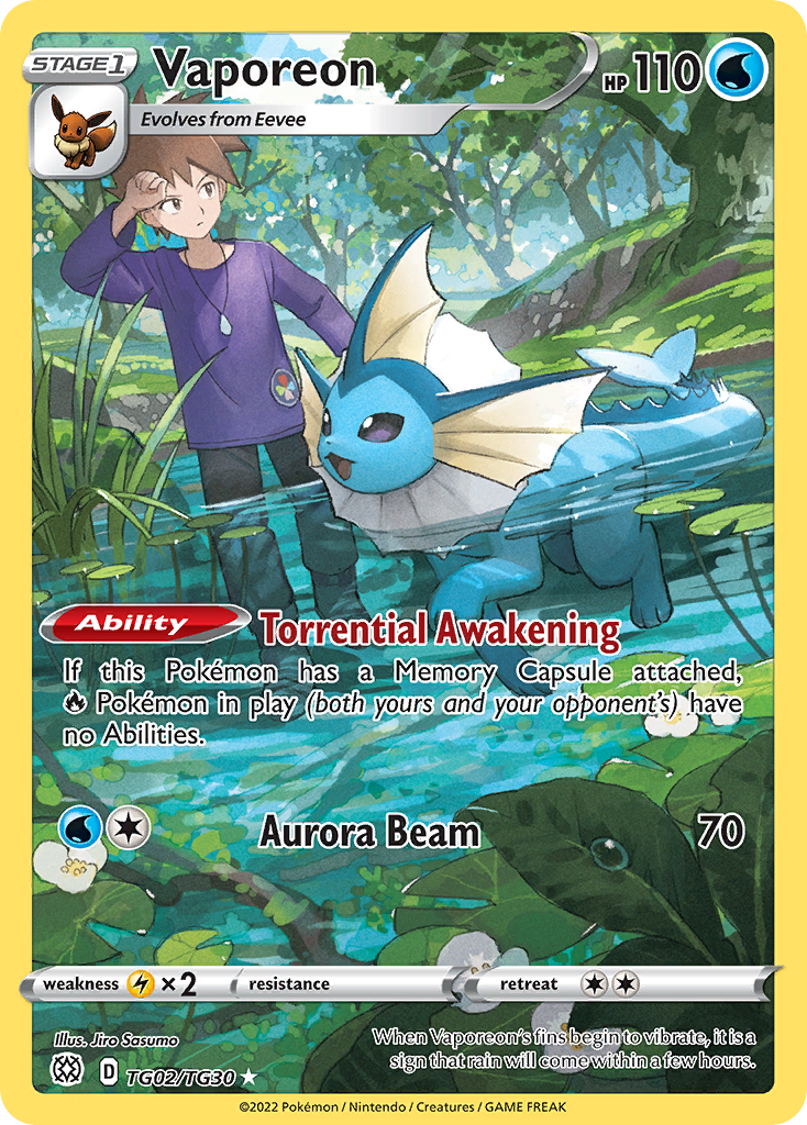 Vaporeon TG02/TG30 Brilliant Stars Trainer Gallery Holo NM/M