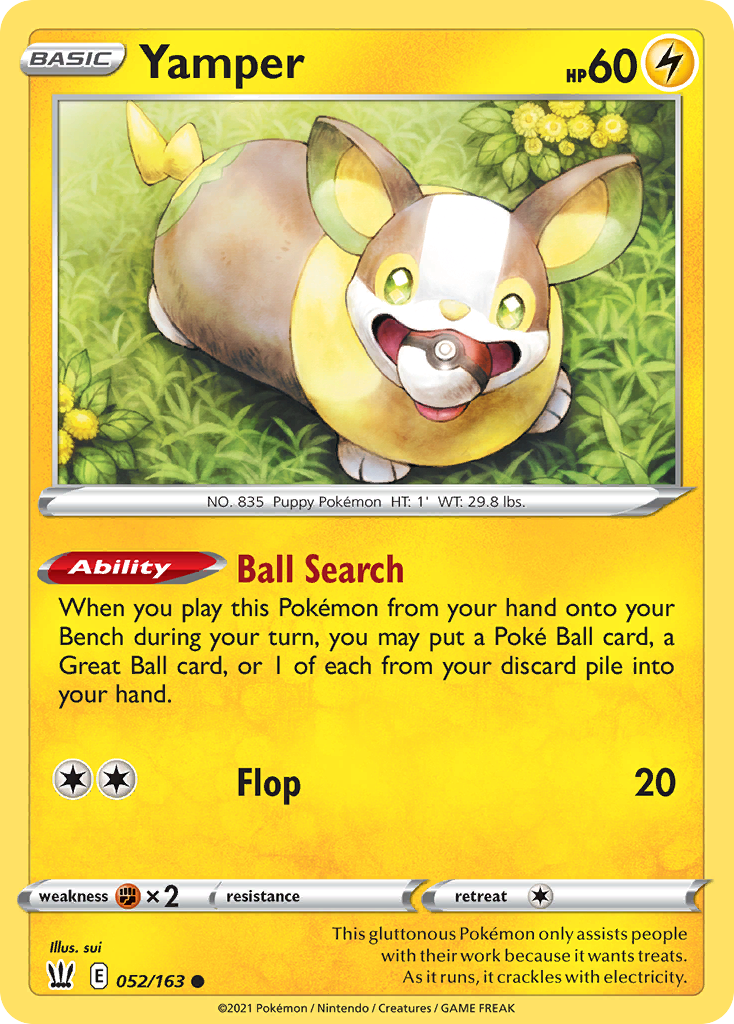 Yamper 052/163 Common Reverse Holo Battle Styles NM/LP
