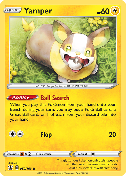 Yamper 052/163 Common Reverse Holo Battle Styles NM/LP