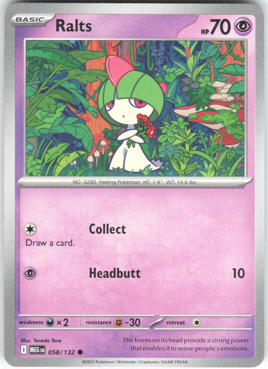 Ralts Common ME01: Mega Evolution 058/132 NM