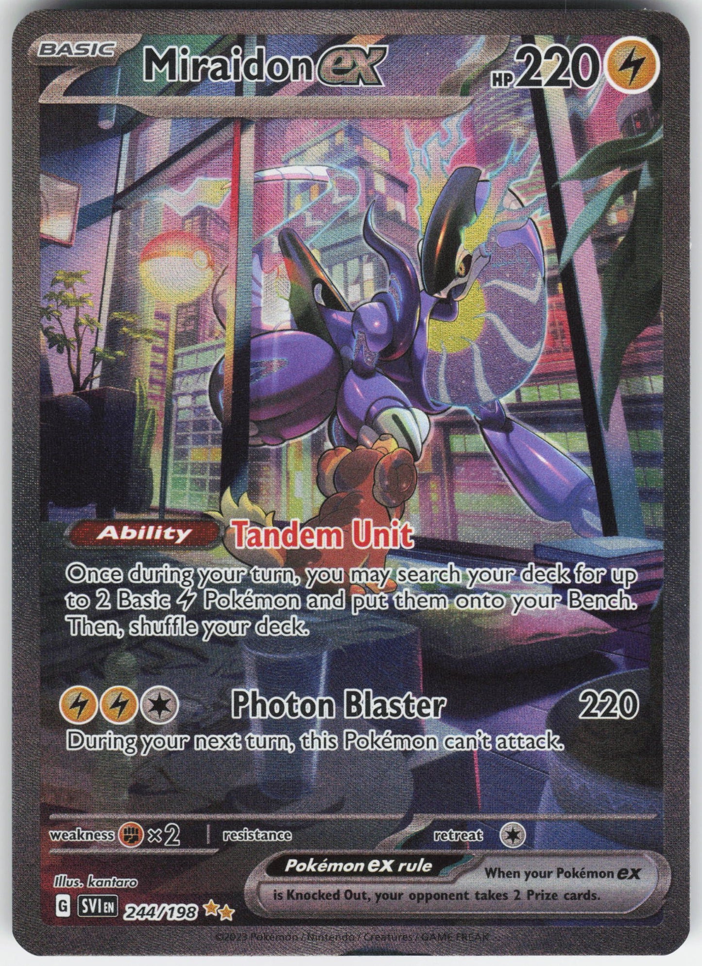 Miraidon ex - Special Illustration Rare SV01: Scarlet & Violet Base Set 244/198 NM