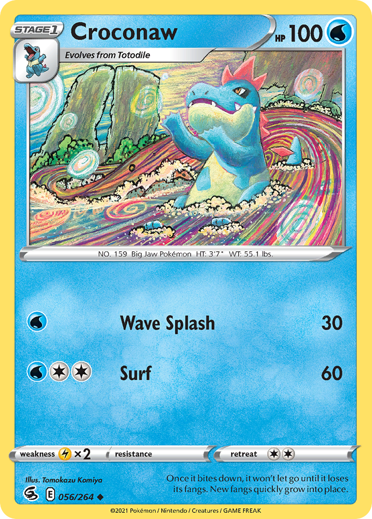 Croconaw 056/264 Uncommon Reverse Holo Fusion Strike NM/LP