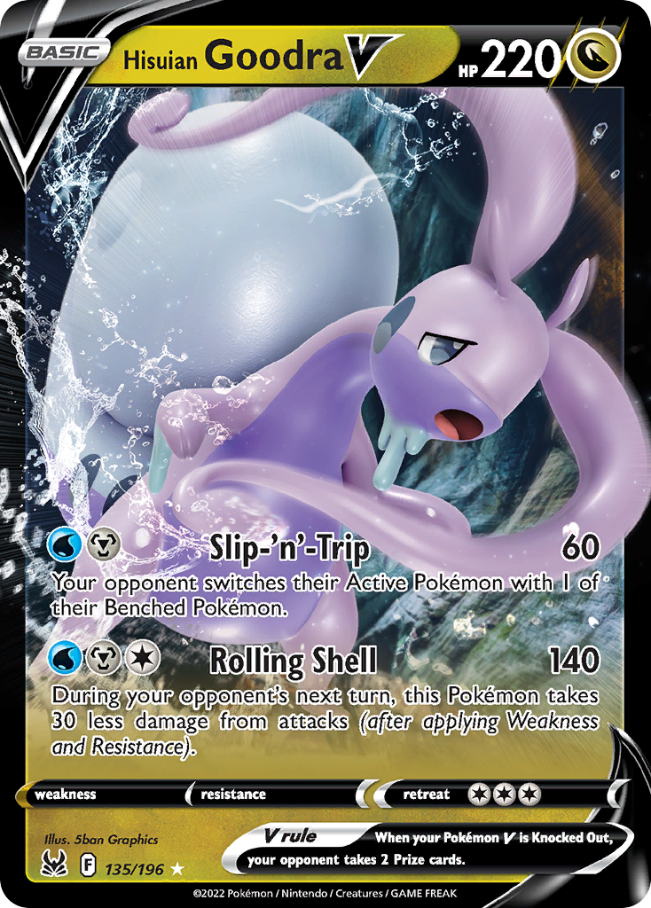 Hisuian Goodra V 135/196 V Rare Lost Origin Holo NM/M