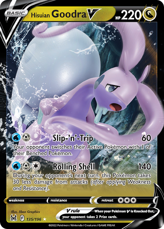 Hisuian Goodra V 135/196 V Rare Lost Origin Holo NM/M