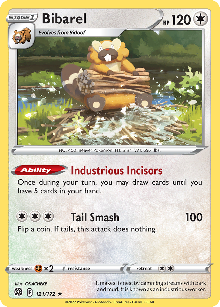 Bibarel 121/172 Rare Brilliant Stars Holo NM/LP