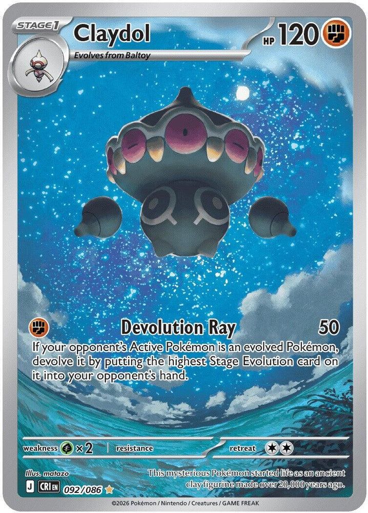 Claydol 092/086 Illustration Rare Chaos Rising Holo NM/M
