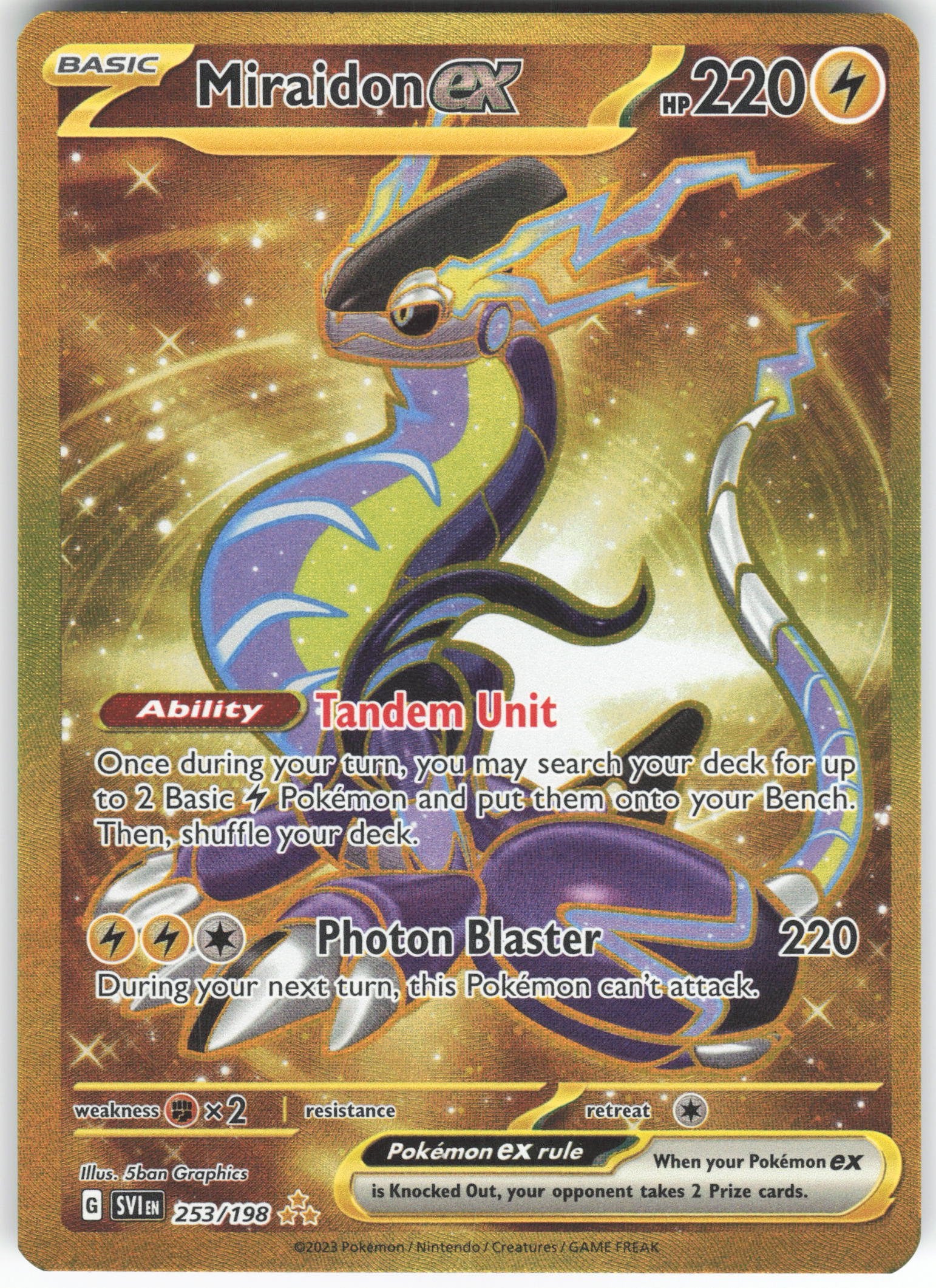 Miraidon ex - Hyper Rare SV01: Scarlet & Violet Base Set 253/198 NM