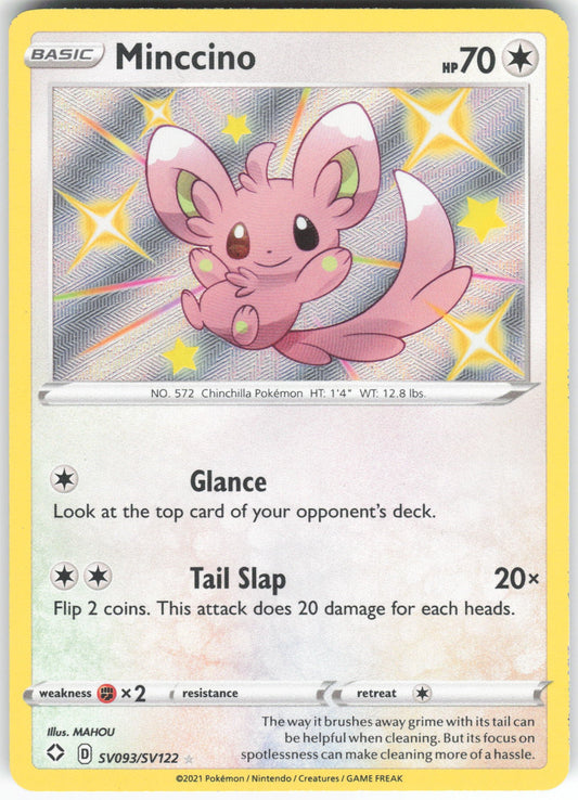 Minccino Shiny Holo Rare Shining Fates: Shiny Vault SV093/SV122 NM