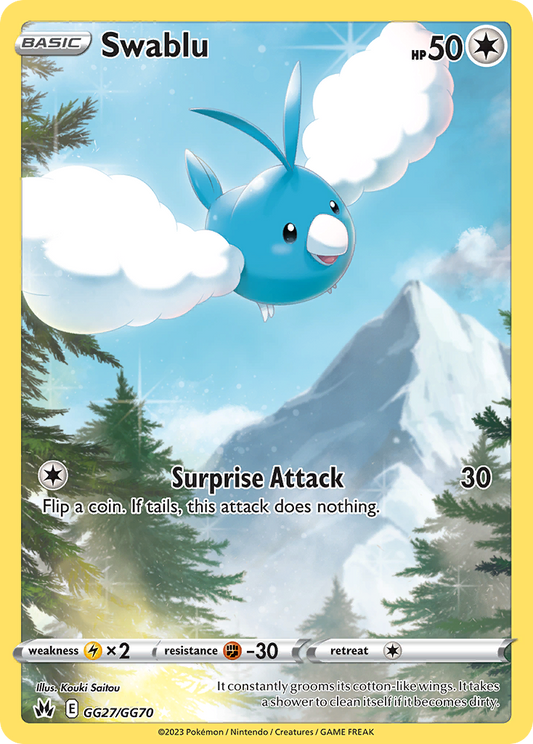 Swablu GG27/GG70 Trainer Gallery Rare Crown Zenith Galarian Gallery Holo NM/M
